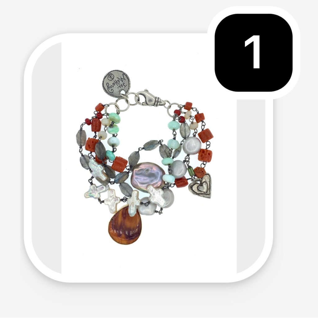Jes Maharry Silver And 14k Gold Ocean Floor Bracelet Excellent 1200$